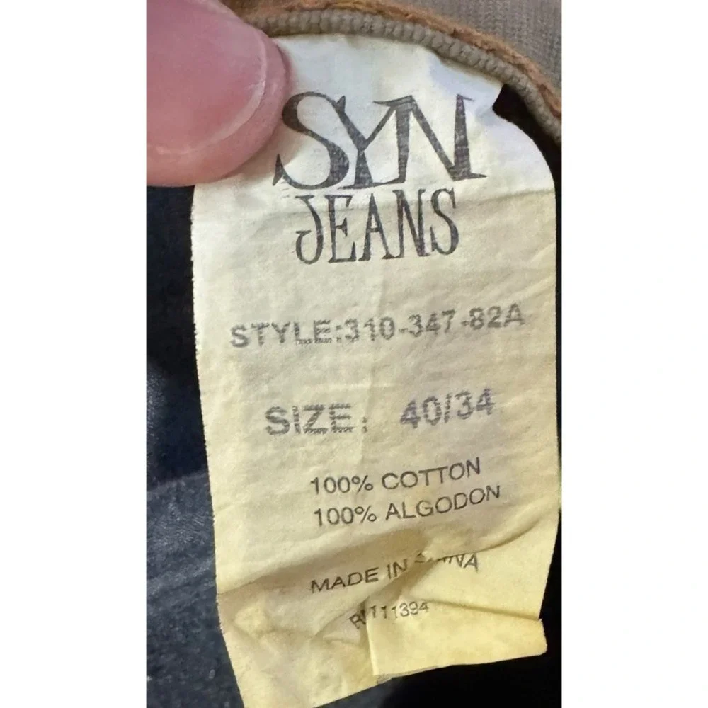 SYN Men's‎ Jeans Prankster Straight Fit Trousers Cotton Hi-Rise Dirty Blue 40X34